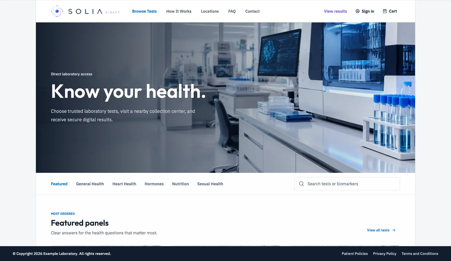 Standard Solia DTC storefront on desktop